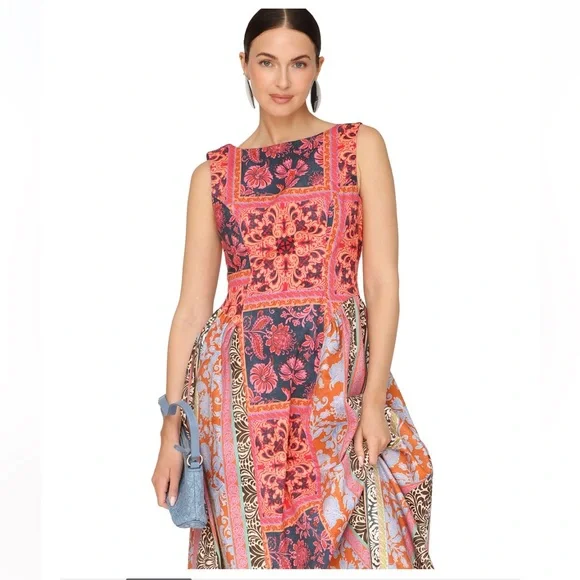 Avec Les Filles Floral Patchwork Sleeveless Dress - Picture 2 of 12